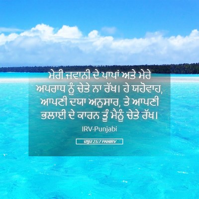 Picture 05 - ਜ਼ਬੂਰ 25:7 PANIRV - ਮੇਰੀ ਜਵਾਨੀ ਦੇ - Bible Verse Picture
