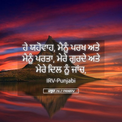 Picture 05 - ਜ਼ਬੂਰ 26:2 PANIRV - ਹੇ ਯਹੋਵਾਹ, ਮੈਨੂੰ - Bible Verse Picture
