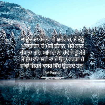 Picture 05 - ਜ਼ਬੂਰ 28:1 PANIRV - ਦਾਊਦ ਦਾ ਭਜਨ। ਹੇ - Bible Verse Picture