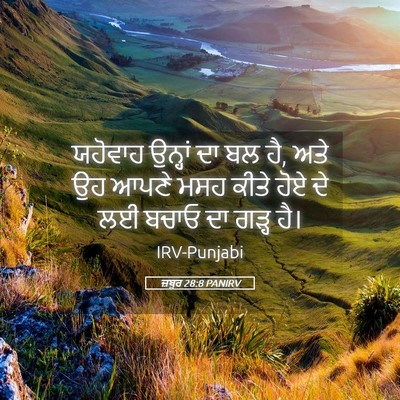 Picture 05 - ਜ਼ਬੂਰ 28:8 PANIRV - ਯਹੋਵਾਹ ਉਨ੍ਹਾਂ ਦਾ - Bible Verse Picture