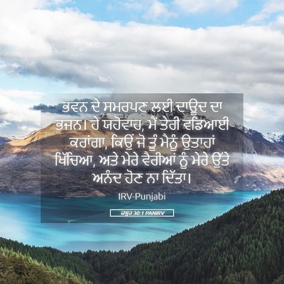 Picture 05 - ਜ਼ਬੂਰ 30:1 PANIRV - ਭਵਨ ਦੇ ਸਮਰਪਣ ਲਈ - Bible Verse Picture