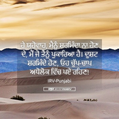 Picture 05 - ਜ਼ਬੂਰ 31:17 PANIRV - ਹੇ ਯਹੋਵਾਹ, ਮੈਨੂੰ - Bible Verse Picture