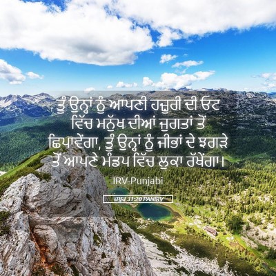 Picture 05 - ਜ਼ਬੂਰ 31:20 PANIRV - ਤੂੰ ਉਨ੍ਹਾਂ ਨੂੰ - Bible Verse Picture