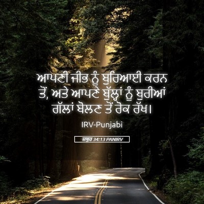 Picture 05 - ਜ਼ਬੂਰ 34:13 PANIRV - ਆਪਣੀ ਜੀਭ ਨੂੰ - Bible Verse Picture