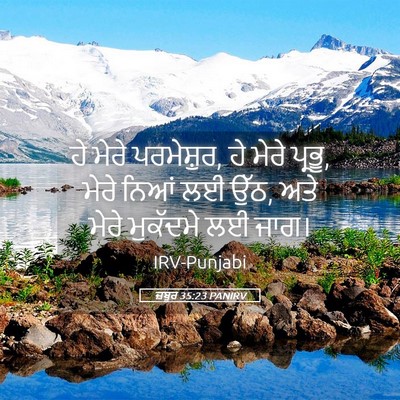 Picture 05 - ਜ਼ਬੂਰ 35:23 PANIRV - ਹੇ ਮੇਰੇ ਪਰਮੇਸ਼ੁਰ, - Bible Verse Picture