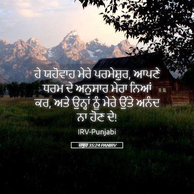 Picture 05 - ਜ਼ਬੂਰ 35:24 PANIRV - ਹੇ ਯਹੋਵਾਹ ਮੇਰੇ - Bible Verse Picture