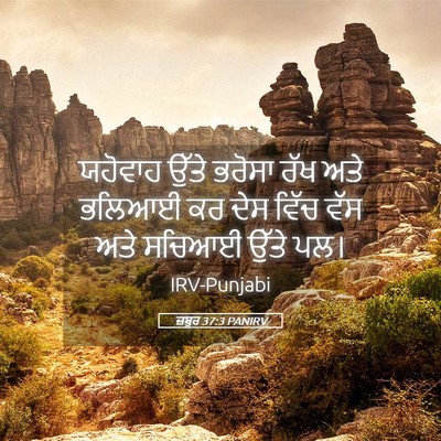 Picture 05 - ਜ਼ਬੂਰ 37:3 PANIRV - ਯਹੋਵਾਹ ਉੱਤੇ ਭਰੋਸਾ - Bible Verse Picture
