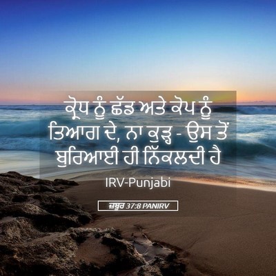 Picture 05 - ਜ਼ਬੂਰ 37:8 PANIRV - ਕ੍ਰੋਧ ਨੂੰ ਛੱਡ ਅਤੇ - Bible Verse Picture