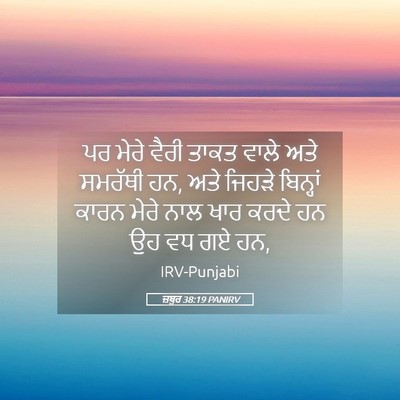 Picture 05 - ਜ਼ਬੂਰ 38:19 PANIRV - ਪਰ ਮੇਰੇ ਵੈਰੀ ਤਾਕਤ - Bible Verse Picture