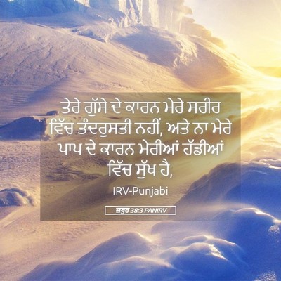 Picture 05 - ਜ਼ਬੂਰ 38:3 PANIRV - ਤੇਰੇ ਗੁੱਸੇ ਦੇ ਕਾਰਨ - Bible Verse Picture