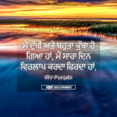 Picture 05 - ਜ਼ਬੂਰ 38:6 PANIRV - ਮੈਂ ਦੁੱਖੀ ਅਤੇ - Bible Verse Picture