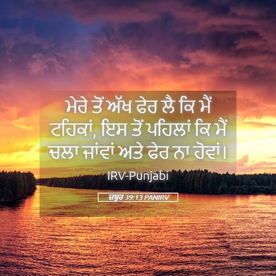 Picture 05 - ਜ਼ਬੂਰ 39:13 PANIRV - ਮੇਰੇ ਤੋਂ ਅੱਖ ਫੇਰ ਲੈ - Bible Verse Picture