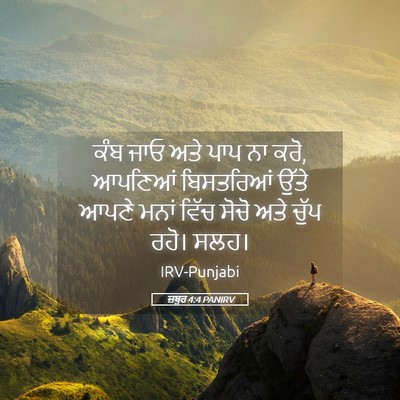 Picture 05 - ਜ਼ਬੂਰ 4:4 PANIRV - ਕੰਬ ਜਾਓ ਅਤੇ ਪਾਪ ਨਾ - Bible Verse Picture