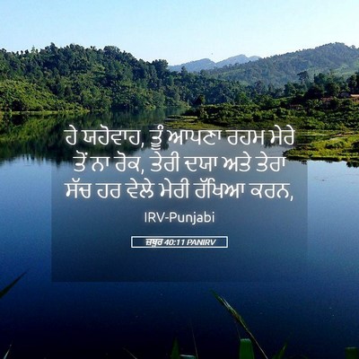 Picture 05 - ਜ਼ਬੂਰ 40:11 PANIRV - ਹੇ ਯਹੋਵਾਹ, ਤੂੰ ਆਪਣਾ - Bible Verse Picture