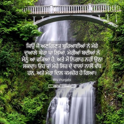 Picture 05 - ਜ਼ਬੂਰ 40:12 PANIRV - ਕਿਉਂ ਜੋ ਅਣਗਿਣਤ - Bible Verse Picture