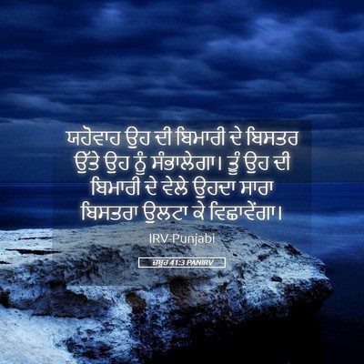Picture 05 - ਜ਼ਬੂਰ 41:3 PANIRV - ਯਹੋਵਾਹ ਉਹ ਦੀ - Bible Verse Picture