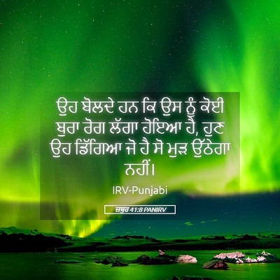 Picture 05 - ਜ਼ਬੂਰ 41:8 PANIRV - ਉਹ ਬੋਲਦੇ ਹਨ ਕਿ ਉਸ - Bible Verse Picture
