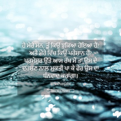 Picture 05 - ਜ਼ਬੂਰ 42:5 PANIRV - ਹੇ ਮੇਰੇ ਮਨ, ਤੂੰ - Bible Verse Picture