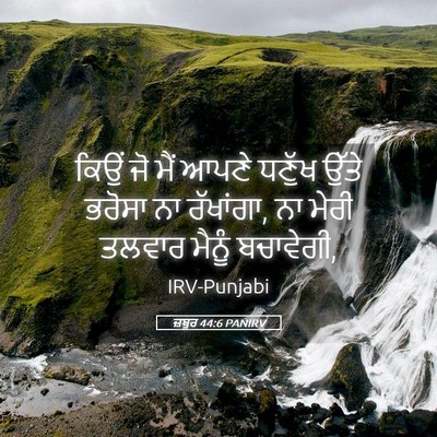 Picture 05 - ਜ਼ਬੂਰ 44:6 PANIRV - ਕਿਉਂ ਜੋ ਮੈਂ ਆਪਣੇ - Bible Verse Picture