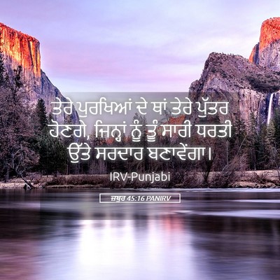 Picture 05 - ਜ਼ਬੂਰ 45:16 PANIRV - ਤੇਰੇ ਪੁਰਖਿਆਂ ਦੇ - Bible Verse Picture