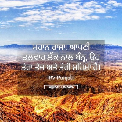 Picture 05 - ਜ਼ਬੂਰ 45:3 PANIRV - ਮਹਾਨ ਰਾਜਾ! ਆਪਣੀ - Bible Verse Picture