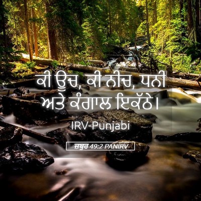 Picture 05 - ਜ਼ਬੂਰ 49:2 PANIRV - ਕੀ ਊਚ, ਕੀ ਨੀਚ, ਧਨੀ - Bible Verse Picture