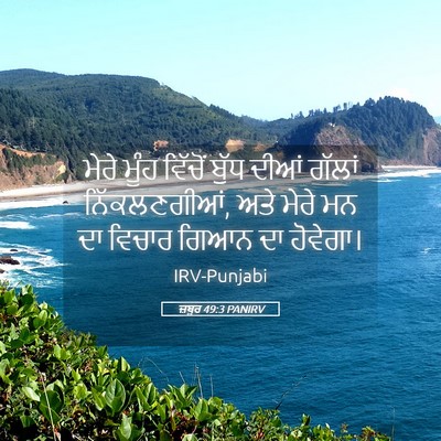 Picture 05 - ਜ਼ਬੂਰ 49:3 PANIRV - ਮੇਰੇ ਮੂੰਹ ਵਿੱਚੋਂ - Bible Verse Picture