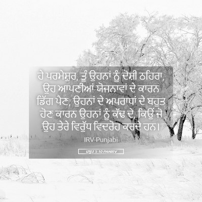 Picture 05 - ਜ਼ਬੂਰ 5:10 PANIRV - ਹੇ ਪਰਮੇਸ਼ੁਰ, ਤੂੰ - Bible Verse Picture