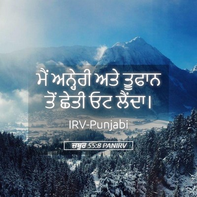 Picture 05 - ਜ਼ਬੂਰ 55:8 PANIRV - ਮੈਂ ਅਨ੍ਹੇਰੀ ਅਤੇ - Bible Verse Picture
