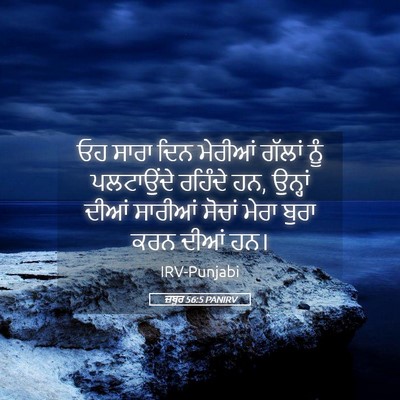 Picture 05 - ਜ਼ਬੂਰ 56:5 PANIRV - ਓਹ ਸਾਰਾ ਦਿਨ ਮੇਰੀਆਂ - Bible Verse Picture