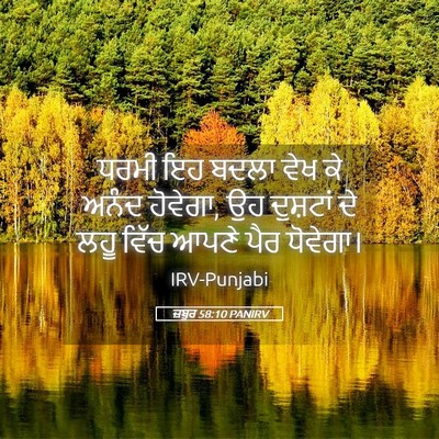 Picture 05 - ਜ਼ਬੂਰ 58:10 PANIRV - ਧਰਮੀ ਇਹ ਬਦਲਾ ਵੇਖ ਕੇ - Bible Verse Picture