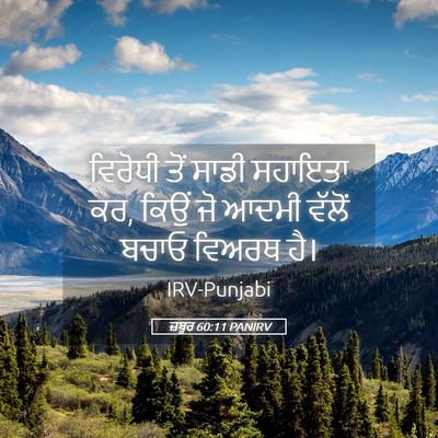 Picture 05 - ਜ਼ਬੂਰ 60:11 PANIRV - ਵਿਰੋਧੀ ਤੋਂ ਸਾਡੀ - Bible Verse Picture