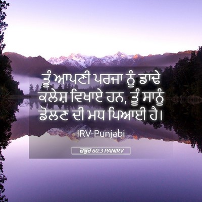 Picture 05 - ਜ਼ਬੂਰ 60:3 PANIRV - ਤੂੰ ਆਪਣੀ ਪਰਜਾ ਨੂੰ - Bible Verse Picture