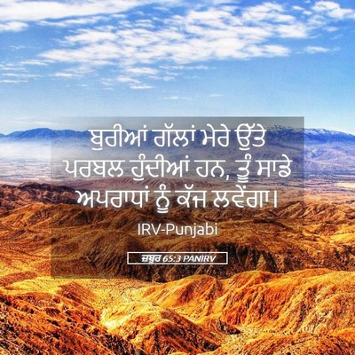 Picture 05 - ਜ਼ਬੂਰ 65:3 PANIRV - ਬੁਰੀਆਂ ਗੱਲਾਂ ਮੇਰੇ - Bible Verse Picture