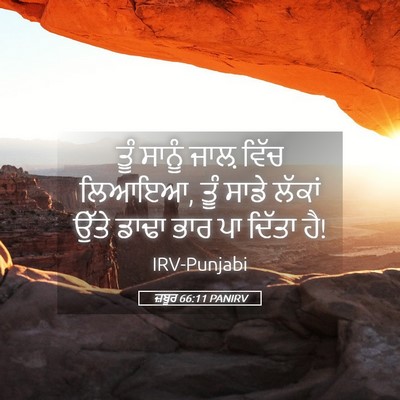 Picture 05 - ਜ਼ਬੂਰ 66:11 PANIRV - ਤੂੰ ਸਾਨੂੰ ਜਾਲ਼ - Bible Verse Picture