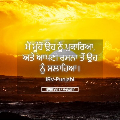 Picture 05 - ਜ਼ਬੂਰ 66:17 PANIRV - ਮੈਂ ਮੂੰਹੋਂ ਉਹ ਨੂੰ - Bible Verse Picture