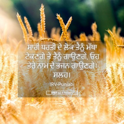 Picture 05 - ਜ਼ਬੂਰ 66:4 PANIRV - ਸਾਰੀ ਧਰਤੀ ਦੇ ਲੋਕ - Bible Verse Picture