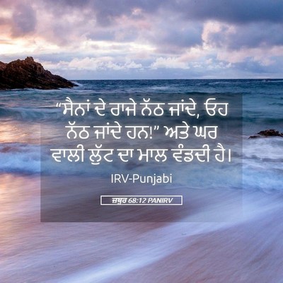 Picture 05 - ਜ਼ਬੂਰ 68:12 PANIRV - “ਸੈਨਾਂ ਦੇ ਰਾਜੇ ਨੱਠ - Bible Verse Picture