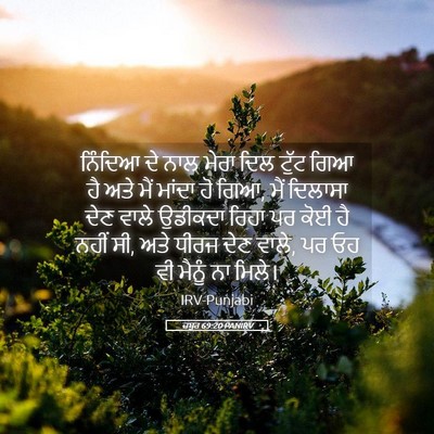 Picture 05 - ਜ਼ਬੂਰ 69:20 PANIRV - ਨਿੰਦਿਆ ਦੇ ਨਾਲ ਮੇਰਾ - Bible Verse Picture