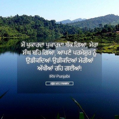 Picture 05 - ਜ਼ਬੂਰ 69:3 PANIRV - ਮੈਂ ਪੁਕਾਰਦਾ - Bible Verse Picture