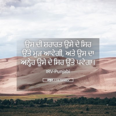 Picture 05 - ਜ਼ਬੂਰ 7:16 PANIRV - ਉਸ ਦੀ ਸ਼ਰਾਰਤ ਉਸੇ ਦੇ - Bible Verse Picture
