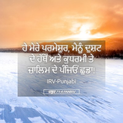 Picture 05 - ਜ਼ਬੂਰ 71:4 PANIRV - ਹੇ ਮੇਰੇ ਪਰਮੇਸ਼ੁਰ, - Bible Verse Picture