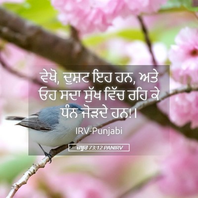 Picture 05 - ਜ਼ਬੂਰ 73:12 PANIRV - ਵੇਖੋ, ਦੁਸ਼ਟ ਇਹ ਹਨ, - Bible Verse Picture