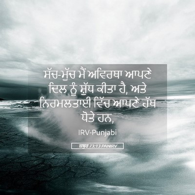 Picture 05 - ਜ਼ਬੂਰ 73:13 PANIRV - ਸੱਚ-ਮੁੱਚ ਮੈਂ - Bible Verse Picture