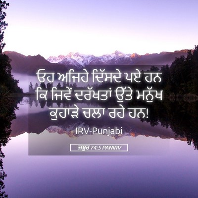 Picture 05 - ਜ਼ਬੂਰ 74:5 PANIRV - ਓਹ ਅਜਿਹੇ ਦਿੱਸਦੇ ਪਏ - Bible Verse Picture