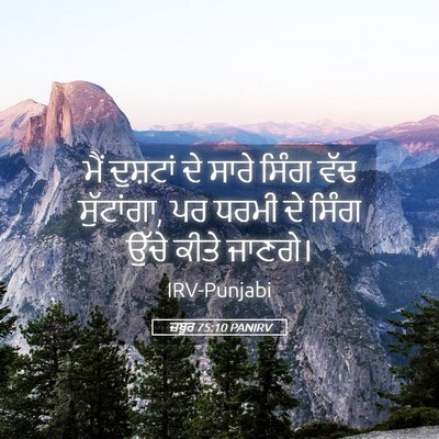 Picture 05 - ਜ਼ਬੂਰ 75:10 PANIRV - ਮੈਂ ਦੁਸ਼ਟਾਂ ਦੇ - Bible Verse Picture