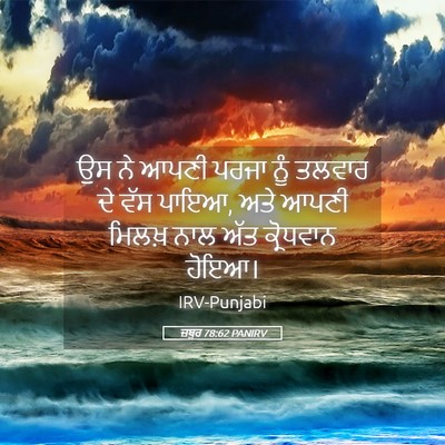 Picture 05 - ਜ਼ਬੂਰ 78:62 PANIRV - ਉਸ ਨੇ ਆਪਣੀ ਪਰਜਾ ਨੂੰ - Bible Verse Picture