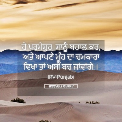 Picture 05 - ਜ਼ਬੂਰ 80:3 PANIRV - ਹੇ ਪਰਮੇਸ਼ੁਰ, ਸਾਨੂੰ - Bible Verse Picture