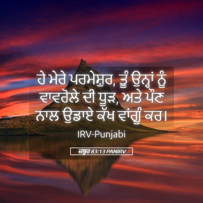 Picture 05 - ਜ਼ਬੂਰ 83:13 PANIRV - ਹੇ ਮੇਰੇ ਪਰਮੇਸ਼ੁਰ, - Bible Verse Picture