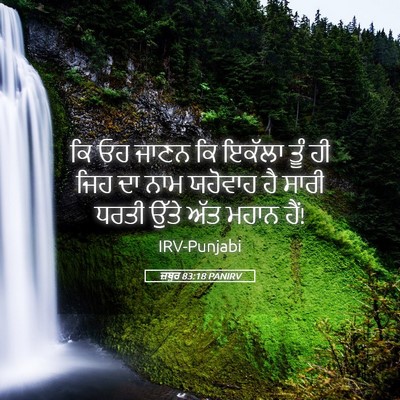 Picture 05 - ਜ਼ਬੂਰ 83:18 PANIRV - ਕਿ ਓਹ ਜਾਣਨ ਕਿ ਇਕੱਲਾ - Bible Verse Picture